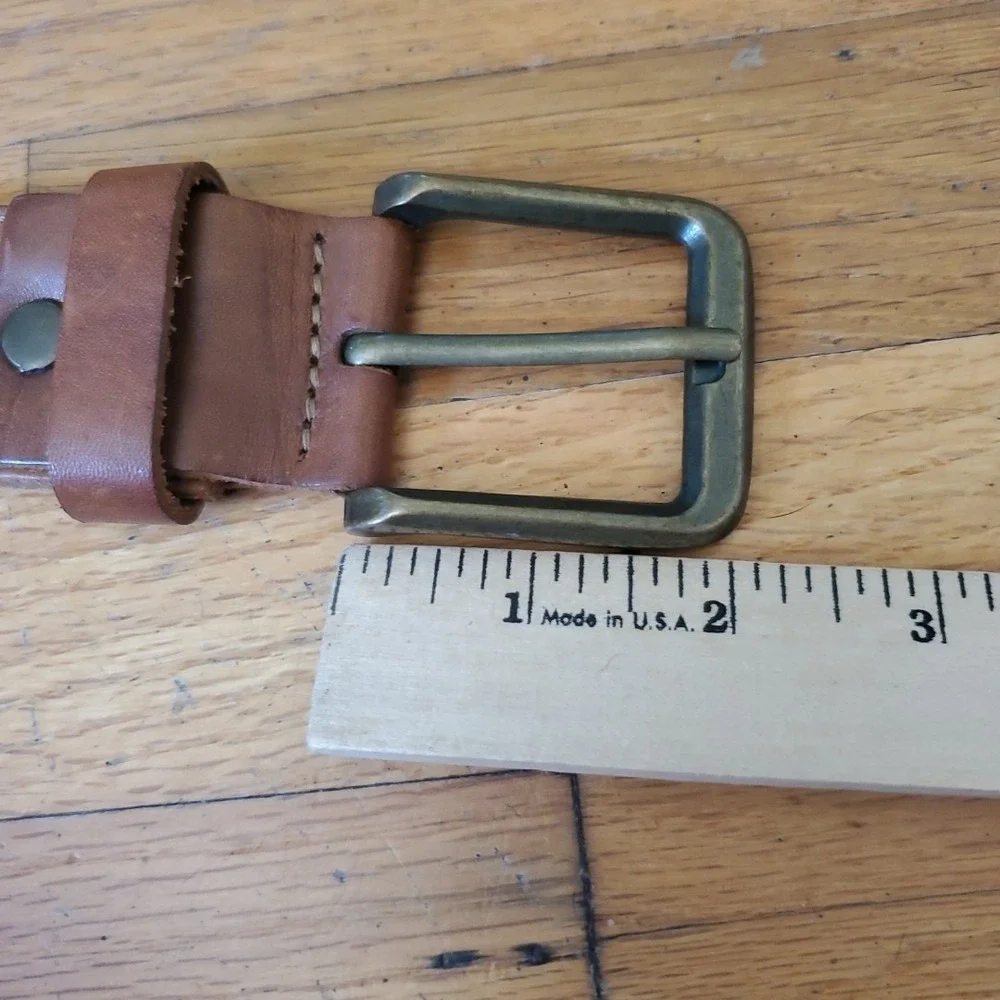 LoveStrength Painted Leather Hip Belt‎ Small Tan Aztec Boho Southwestern NEW